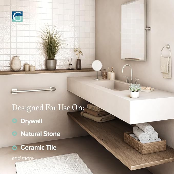 Gatco 956 Elevate, Grab Bar, Satin Nickel/ADA Compliant Stainless Steel Safety - Image 3