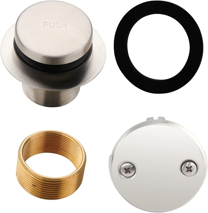 Brushed Nickel Tub Drain Tip-Toe Tub Trim Set Conversion Kit Assembly, Hidrop by HIDROP
