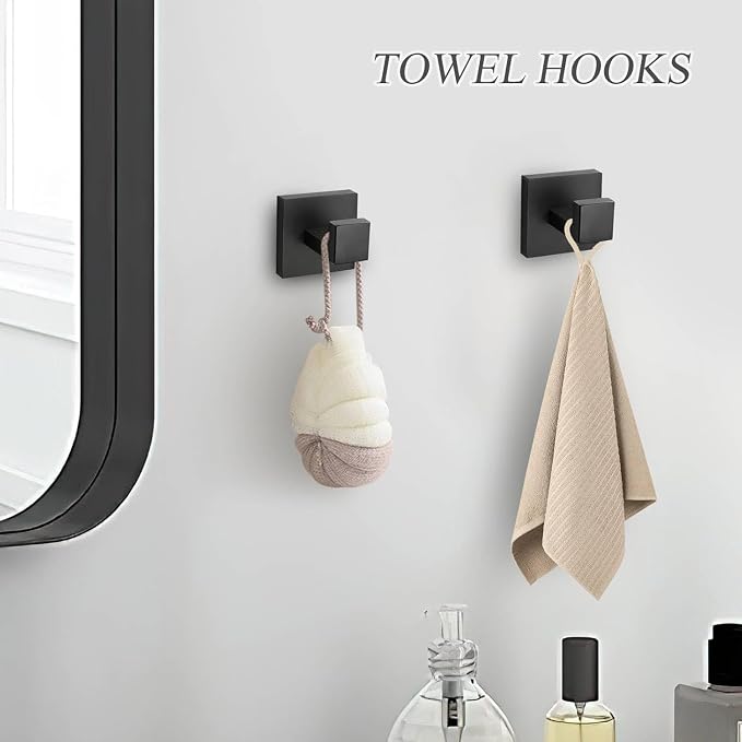 Bathroom Towel Bar Holder Sets Matte Black 5-Piece Bathroom Hardware Set - Image 7