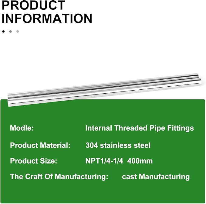TAISHER 2PCS Stainless Steel Pipe Fittings, 1/4" NPT Female x 1/4" NPT Female - Image 5