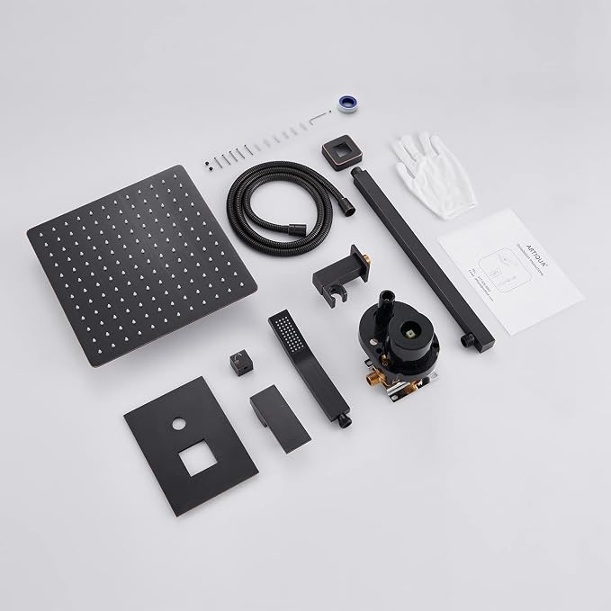 Rain Shower System 12 Inches Shower Combo Set Oil Rubbed Bronze Wall Mount - Image 6