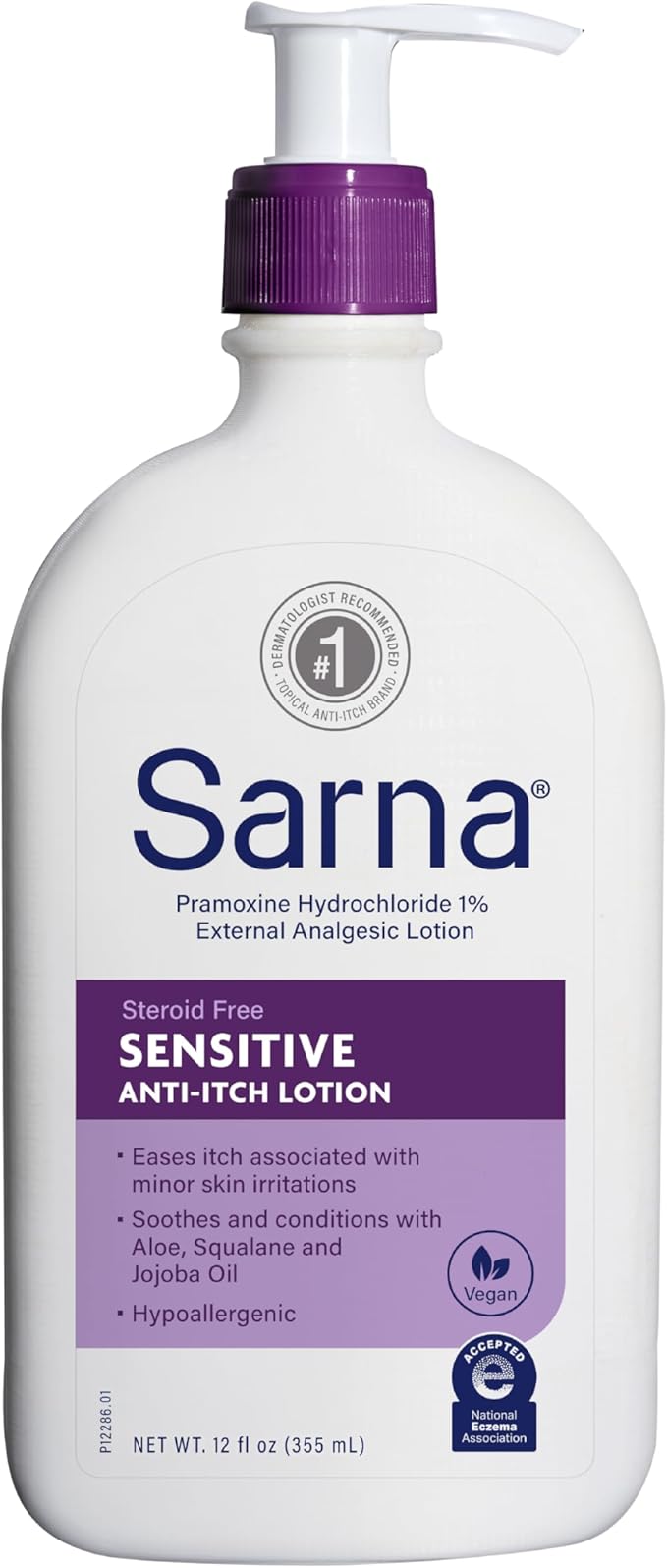 Sarna Sensitive Anti-Itch Lotion, Steroid-Free, Fragrance-Free, Hypoallergenic by Sarna