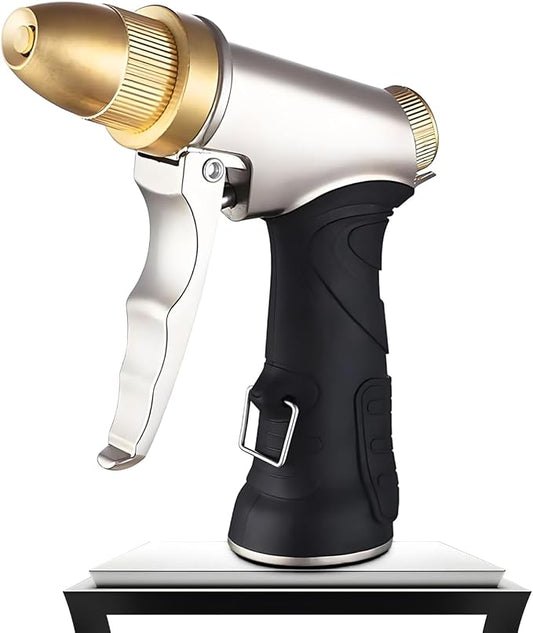 Heavy Duty High Pressure Hose Nozzle, All Metal Brass Adjustable Spray Nozzle by Unknown