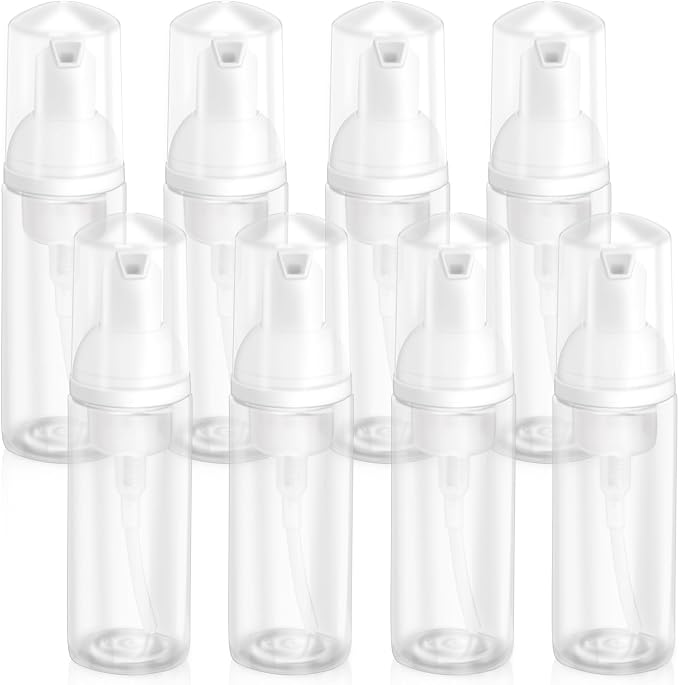 2oz Plastic Foam Pump Bottle, Empty Bottle Travel Foaming Dispenser by Zuihug