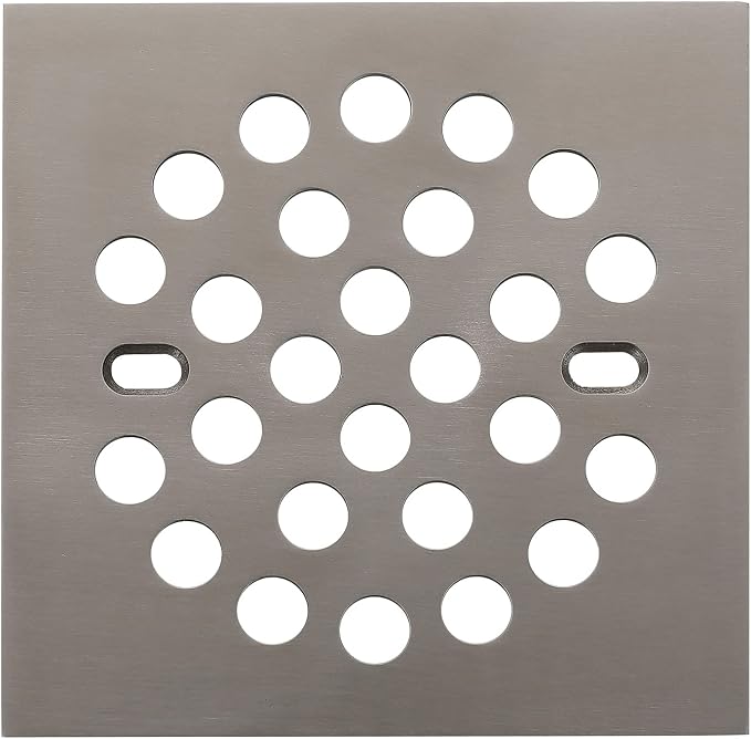 RRAJJ Square Improve 4-1/4 Inch Screw-in Shower Floor Drain Grate Strainer by RRAJJ