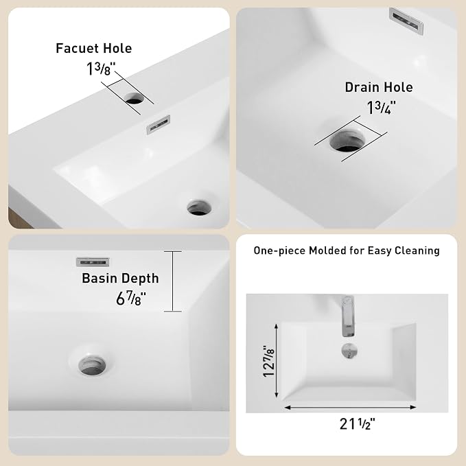 30" Wall-Mounted Bathroom Vanity - Image 3