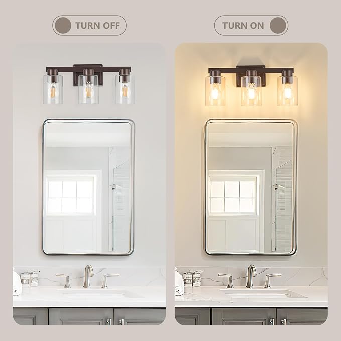 3-Light Bathroom Light Fixtures Modern Vanity Lights - Image 4