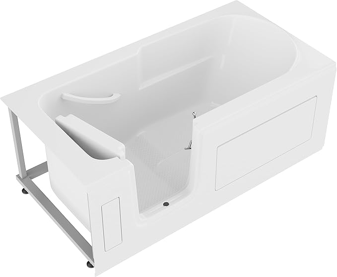 ANZZI Walk-In Tub 60'' x 30'' Acrylic, Left Drain, Easy Step Low Threshold - Image 6