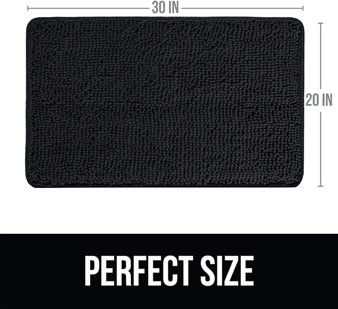 KANGAROO Bathroom Rugs, Chenille Soft Absorbent Bath Rug, Shaggy Shower Mat - Image 2