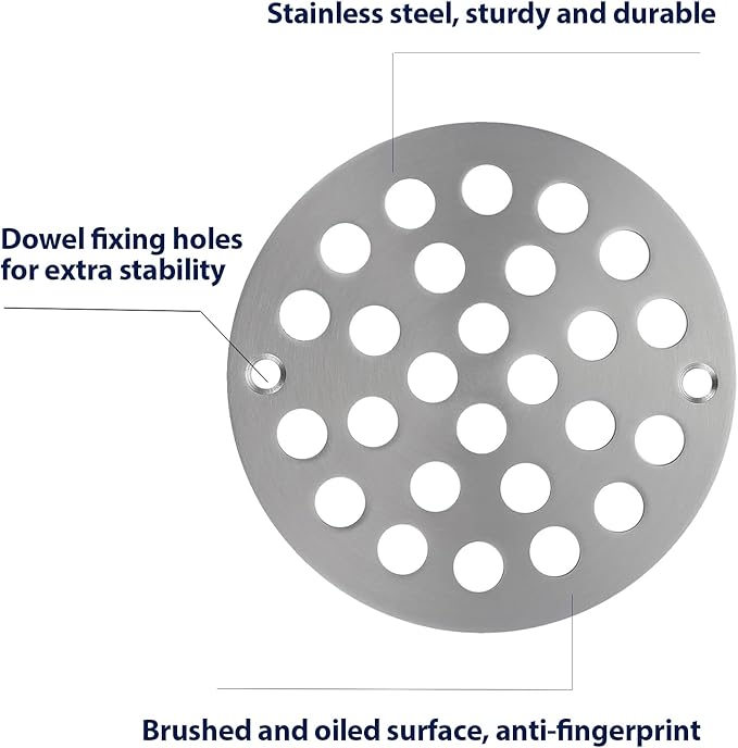 4 Inch Shower Drain Cover, Round Screw-in Floor Drain Cover, Easy-to-Install - Image 3