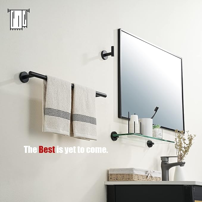 JQK Black Towel Bar, 20.5 Inch 304 Stainless Steel Thicken 0.8mm Towel Rack - Image 4