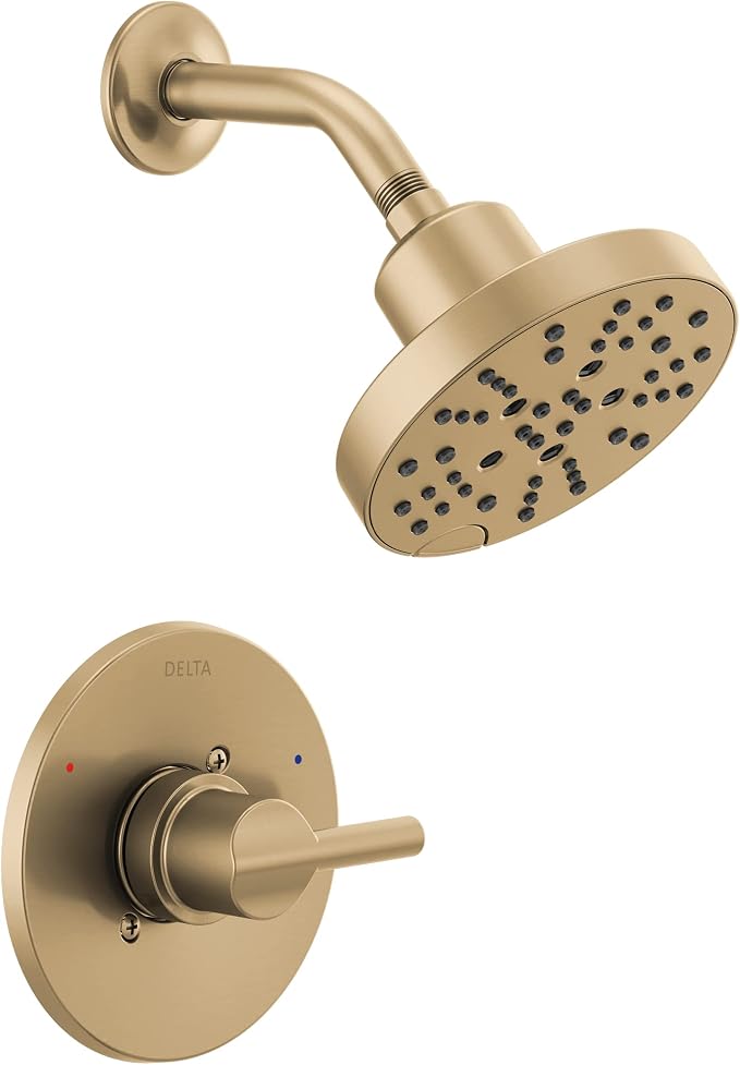 Delta Nicoli 14 Series H2Okinetic Shower Faucet Set, Brushed Gold Shower Head by DeltaFaucet