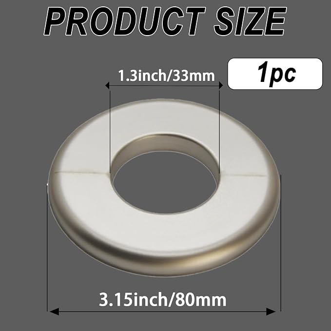 1 Piece Wall Split Flange, Self-Adhesive Escutcheon Plate - Image 2