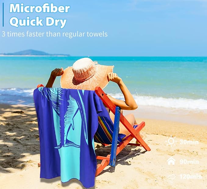 4 Pack Microfiber Oversized Lightweight Beach Towel 71"x32" XL Extra Large Thin - Image 6