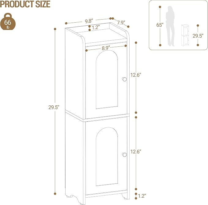 Bathroom Storage Cabinet, Corner Floor Cabinet - Image 2