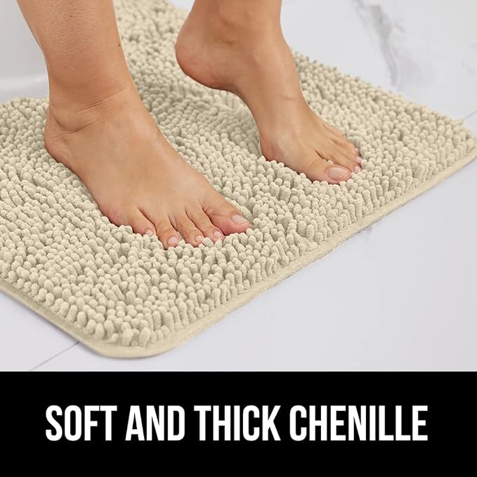GORILLA GRIP Bath Rug Mat 60x24, Thick Soft Absorbent Chenille, Quick Dry - Image 3