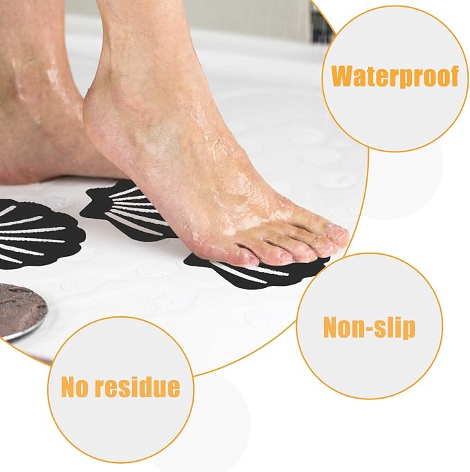 Bathtub Stickers Non Slip, Shell Shaped Tubs Safety Shower Treads, Adhesive - Image 4