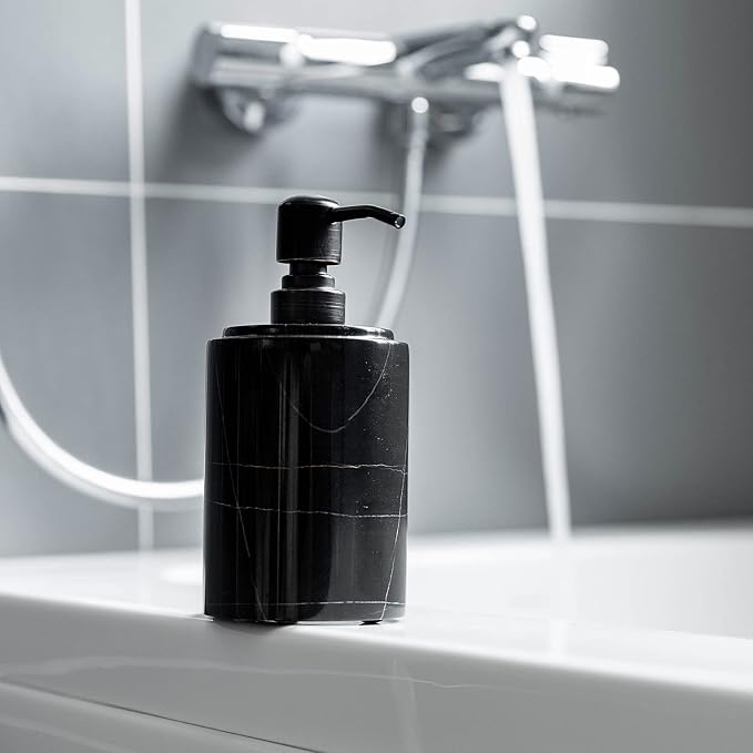 Black Marble Soap Dispenser Hand or Dish - Image 7