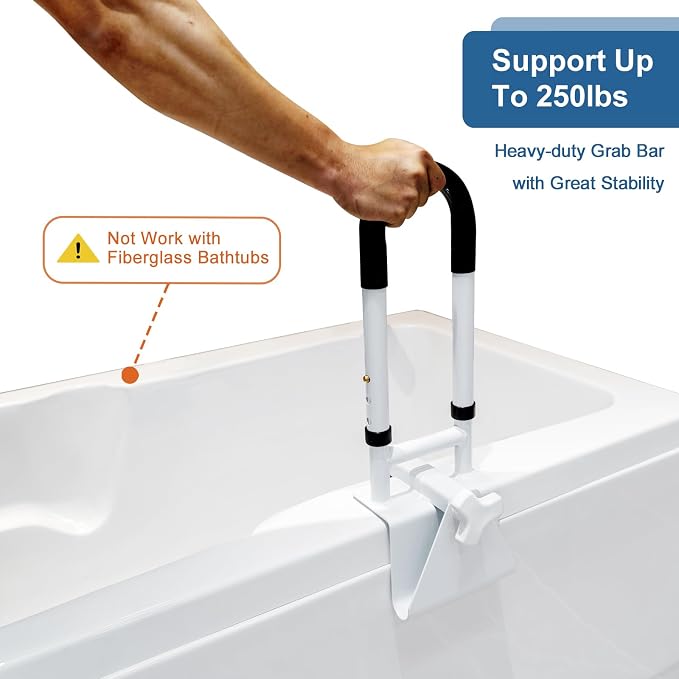 Adjustable Bathtub Grab Bars for Seniors, Bath Safety Grab Bar - Image 6