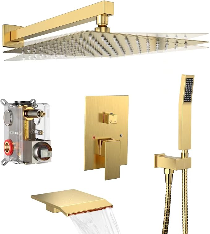 Shower System Rain Shower Faucet Set by Dlvsoby
