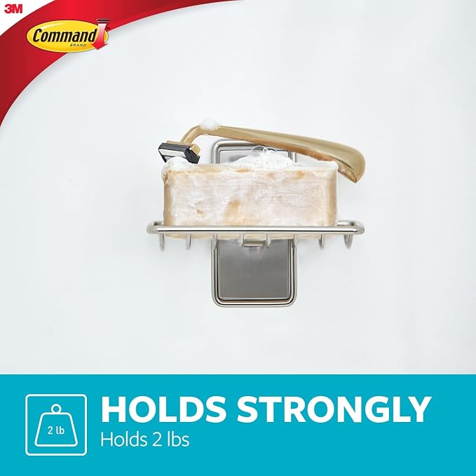Command Soap Dish for Shower, Damage-Free Hanging, No Tools Soap Holder for - Image 3