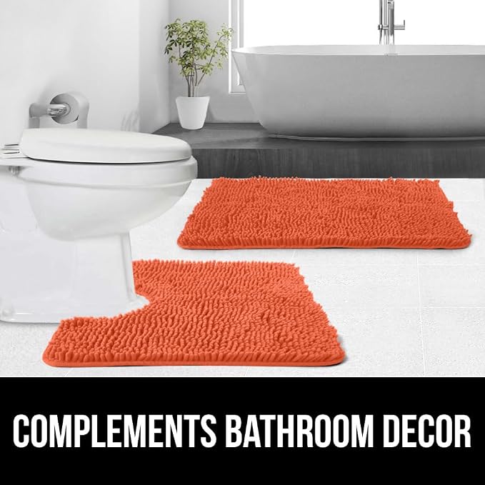 GORILLA GRIP Plush Absorbent Shaggy Chenille Bath Rug Mat - Image 9