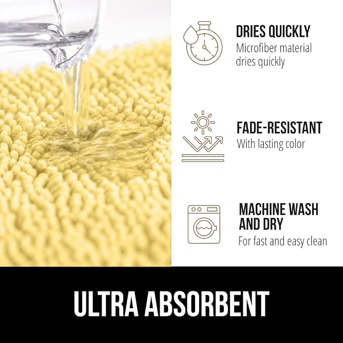 GORILLA GRIP Bath Rug Mat 30x20, Thick Soft Absorbent Chenille, Quick Dry - Image 4