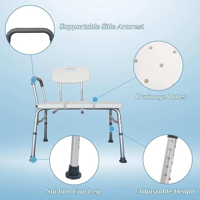 Winado Tub Transfer Bench for Bathtub - Image 3