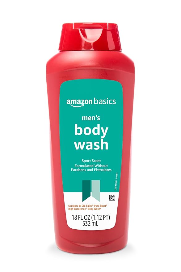Amazon Basics Mens Soap Body Wash, Sport Scent, 18 Fluid Ounce by AmazonBasics