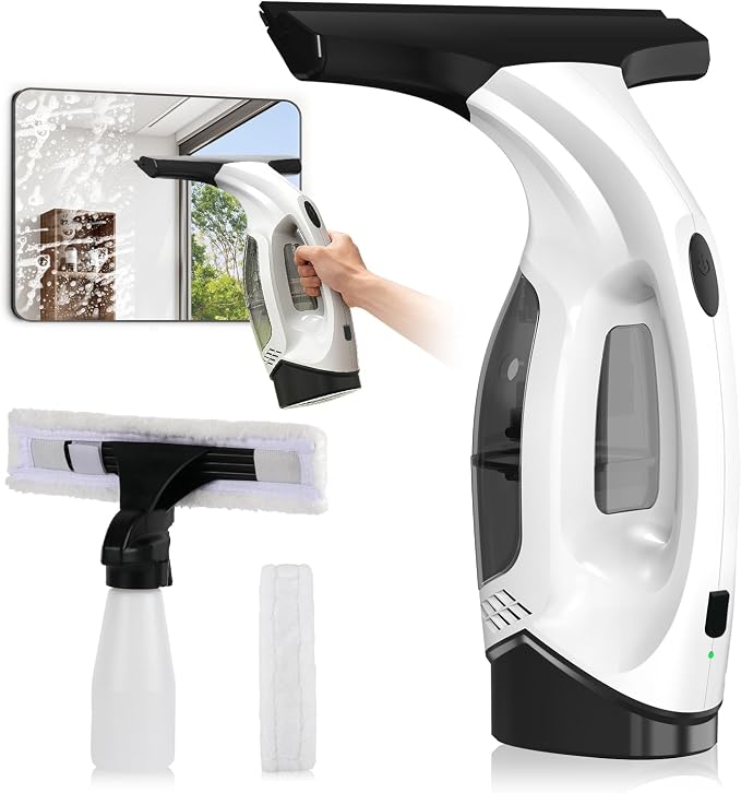 Window Vacuum Squeegee Cordless, 2000Pa Electric Window Cleaner Tool by ZRHI