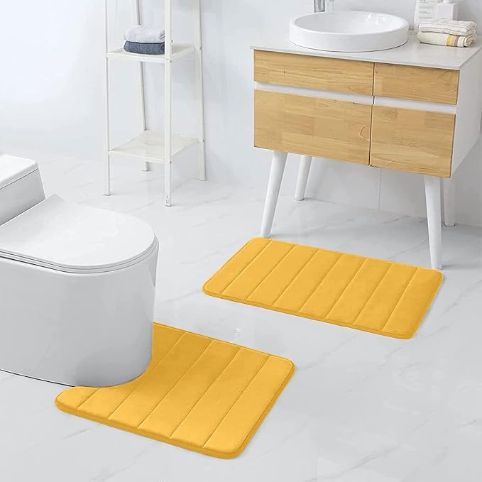Buganda Memory Foam U-Shaped Contour Toilet Rugs, Non Slip Absorbent, Thick - Image 7