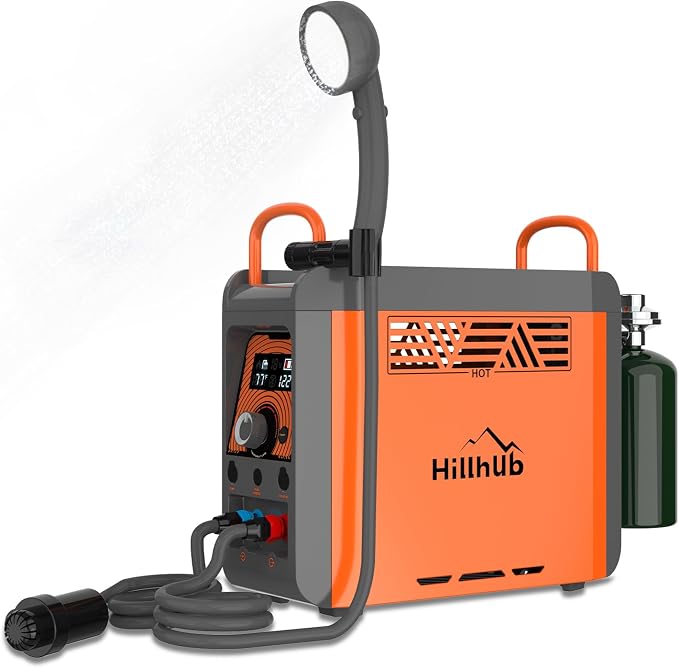 Hillhub Camping Portable Instant Hot Water Heater On Ground, Propane Water by Hillhub