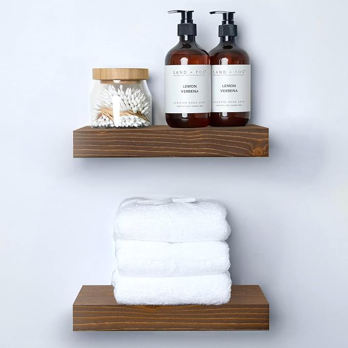 Homeforia Classic Walnut 12 inch Floating Shelf, High End Solid Real Wood Small by Homeforia