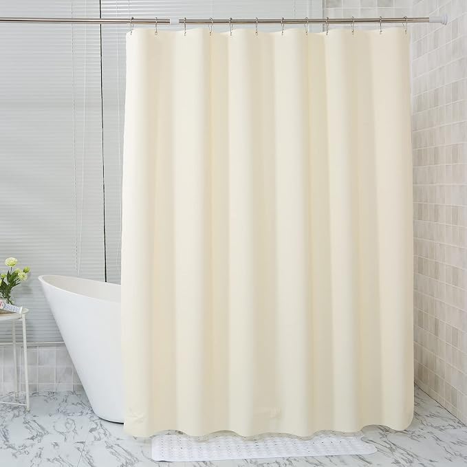 AmazerBath Plastic Shower Curtain Liner, 72 x 72 Inches EVA 8G Heavy Duty Beige - Image 9