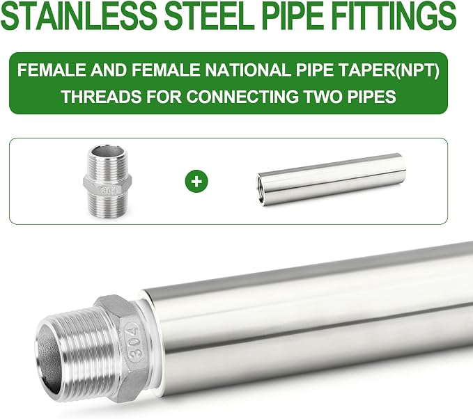 TAISHER 2PCS Stainless Steel Pipe Fittings, 3/4" NPT Female x 3/4" NPT Female - Image 6