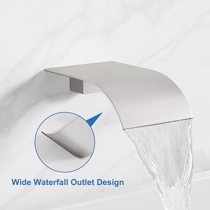 RUMOSE Wall Mount Bathtub Faucet Waterfall Tub Faucet - Image 7