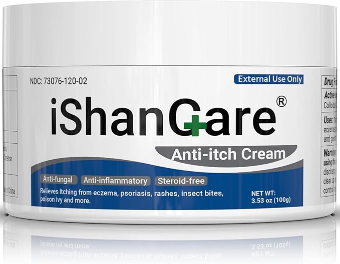 ishancare Anti Itch Cream Extra Strength, Oatmeal Soothing Skin Itch Relief by iShanCareSkinCare