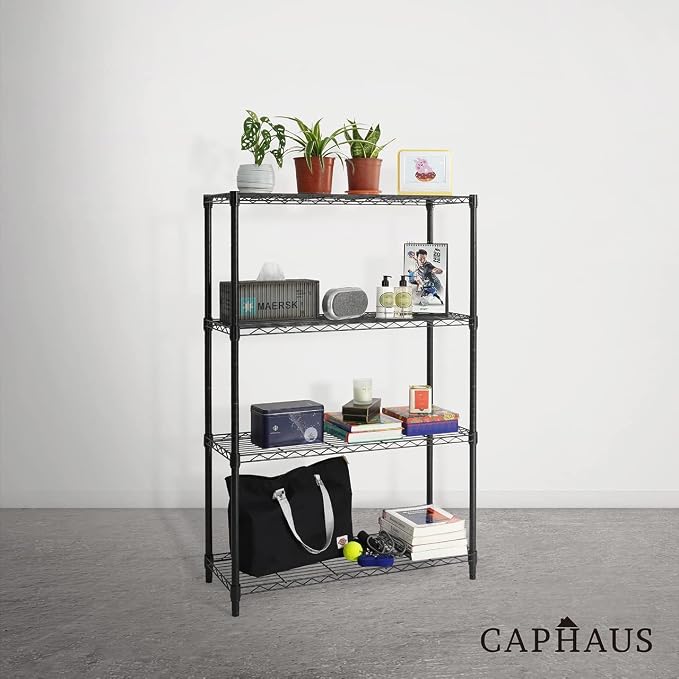 CAPHAUS 4-Tier Adjustable Height Wire Shelving Unit, Wire Rack Shelving - Image 2