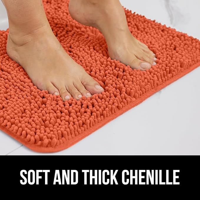 GORILLA GRIP Plush Absorbent Shaggy Chenille Bath Rug Mat - Image 4