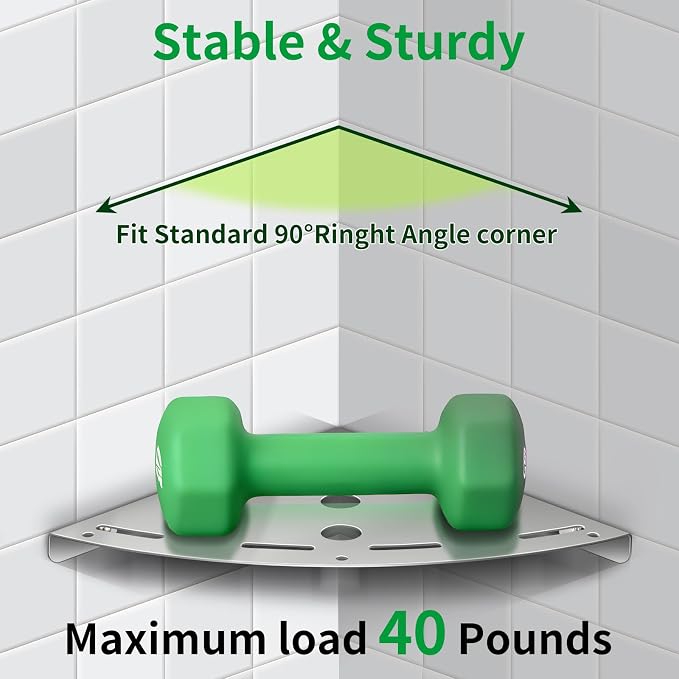 XIHLZYEH Corner Shower Shelves, 3 Pack 304 Stainless Steel Shower Shelf - Image 7