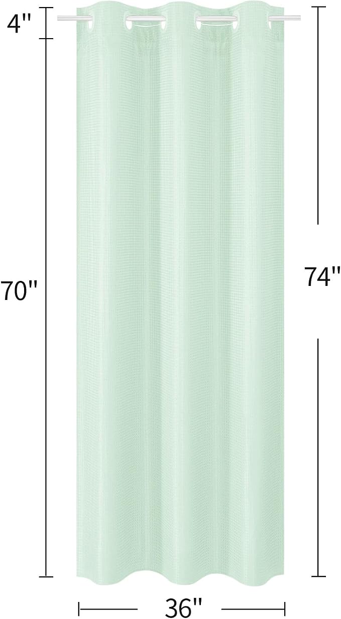 MitoVilla Green Waffle Small Stall Shower Curtain Liner Set 36 x 74, No Hooks - Image 7