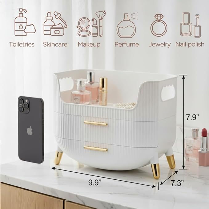 Makeup Organizer with Drawers, Skincare Storage Box - Image 3