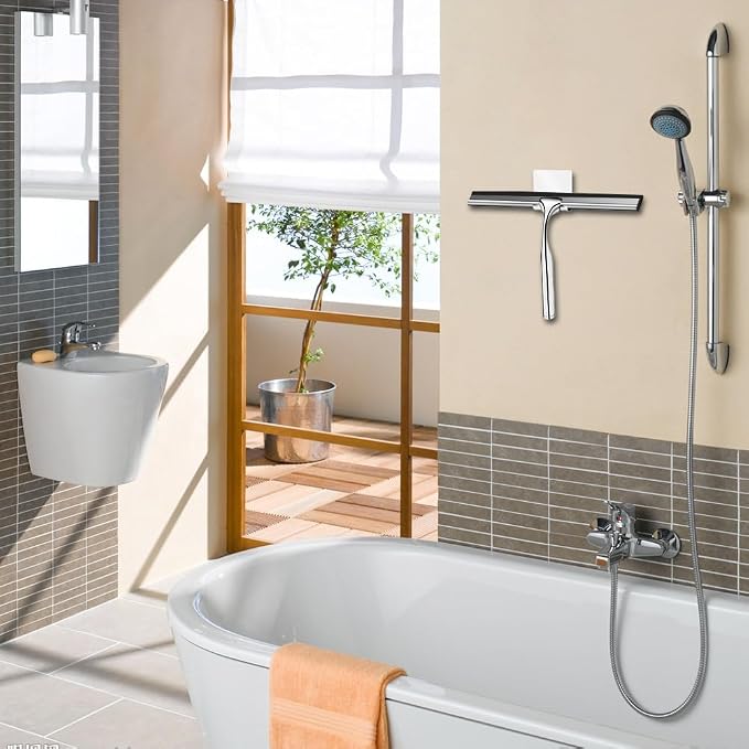 Shower Squeegee for Glass Doors Stainless Steel - Image 2