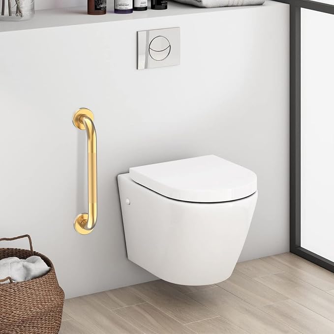 20 Inch Anti Slip Shower Grab Bar Gold, Munzong 2 Pack Bathroom Grab Bar - Image 6