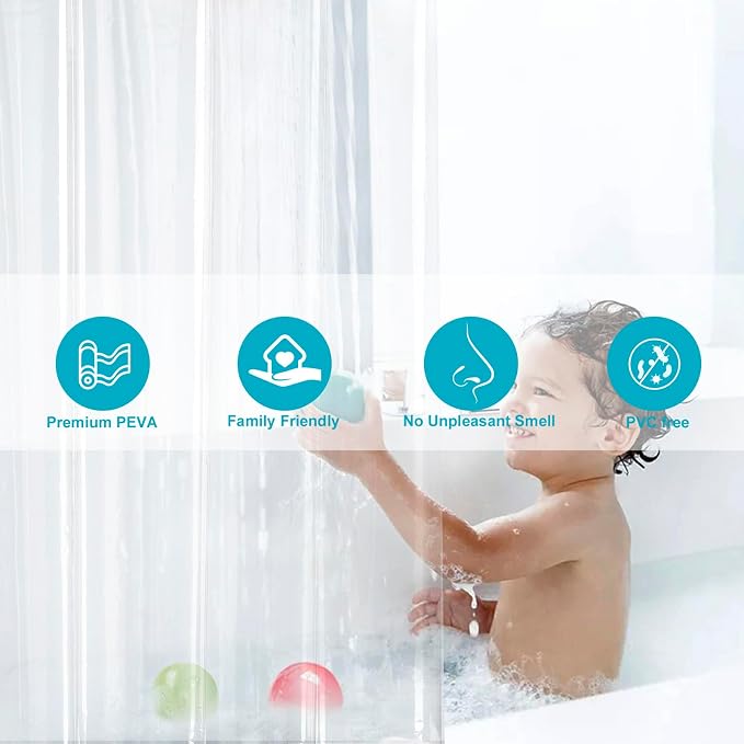 EurCross Heavy Duty Clear Shower Curtain Liner - Image 7