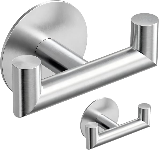 2 Pack Brushed Nickel Bathroom Hooks by GWAAZXGZ
