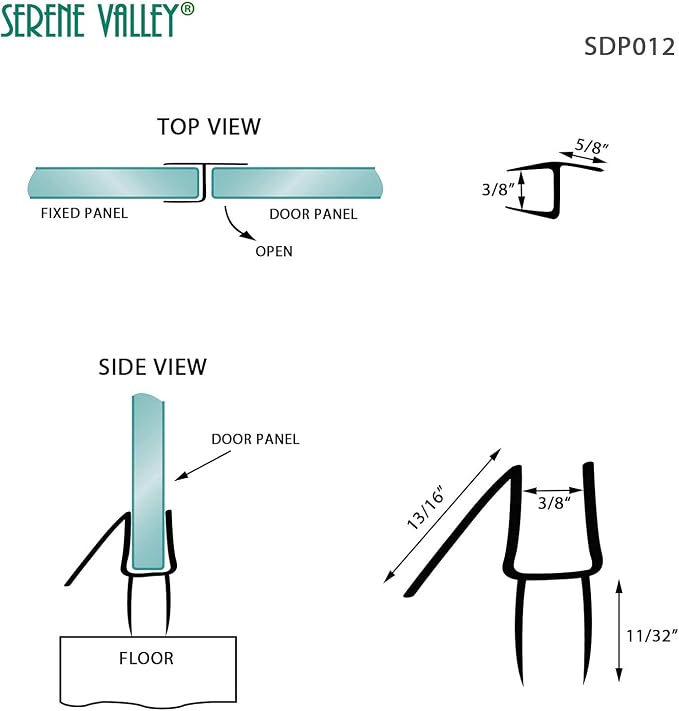 Serene Valley Frameless Shower Door Seal Strip - Image 2