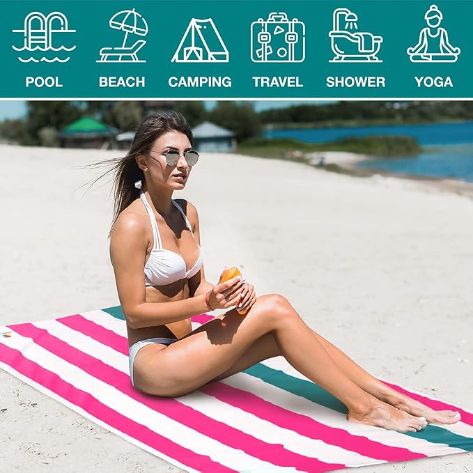 SUN CUBE Microfiber Beach Towel, Quick Dry Sand Free Beach Towel, Lightweight - Image 6