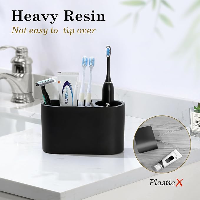 Luxspire Toothbrush Holder, 2 Slots Toothbrush and Toothpaste Holdersfor - Image 2