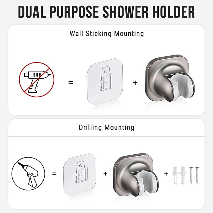 G-Promise Metal Shower Diverter, Handheld Holder Included, 3-Way Diverter - Image 5